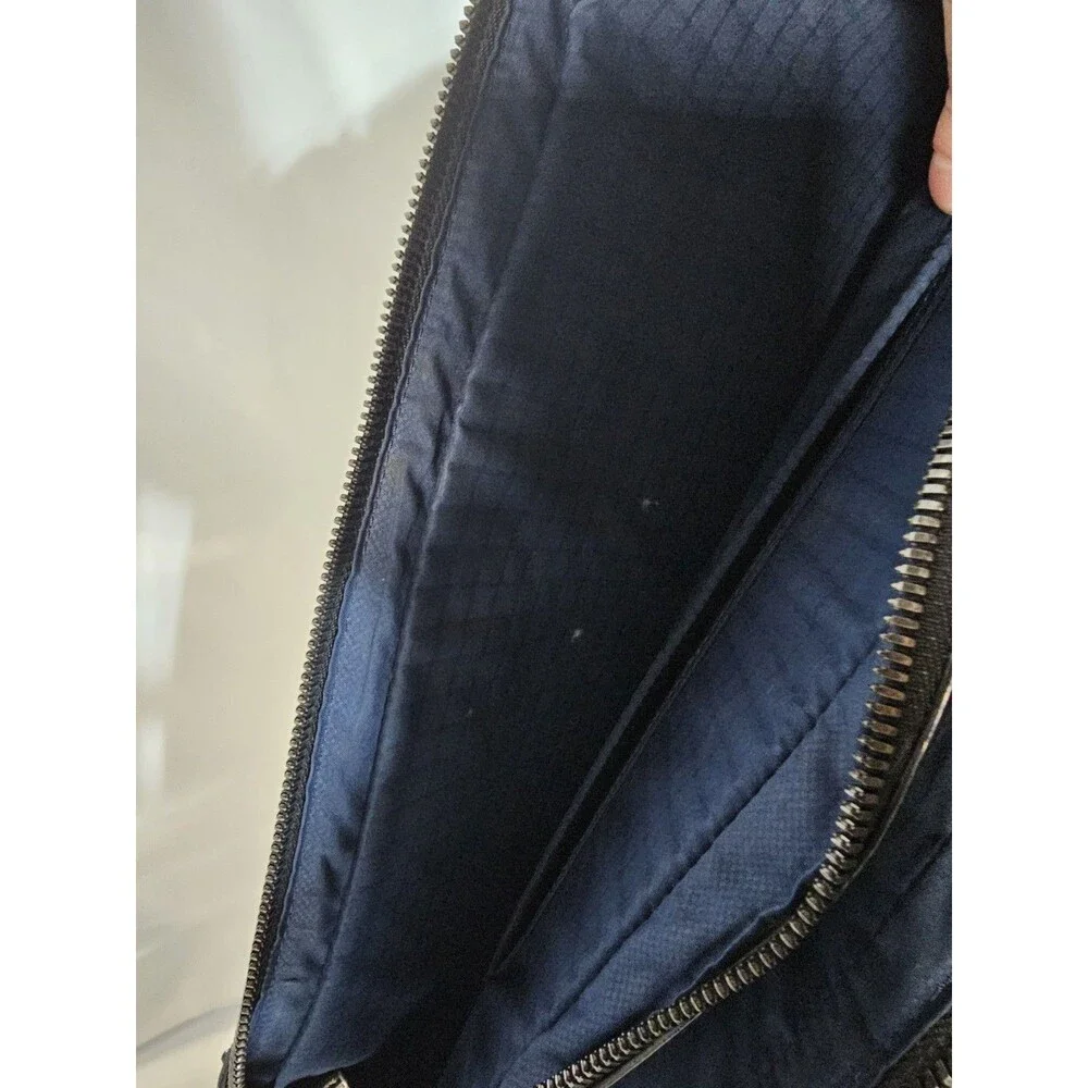 Tumi Briefcase Ashton Collins Zip Coated Canvas Textured Grey Laptop Case